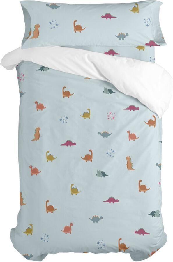 HappyFriday Dekbedovertrek set Mini dinosaur Multicolour Bed van 80 90 2 Onderdelen