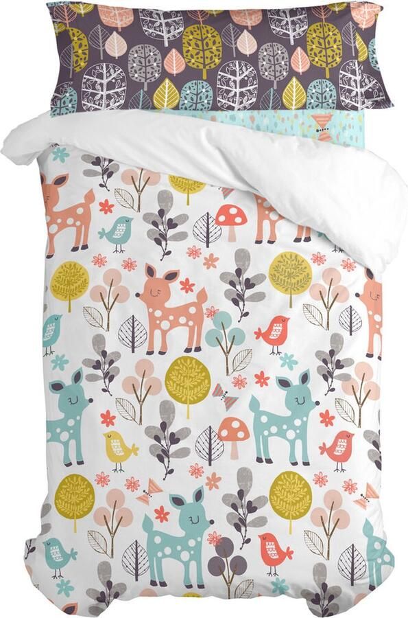 HappyFriday Dekbedovertrek set Moshi Woodland Multicolour Bed van 80 90 2 Onderdelen