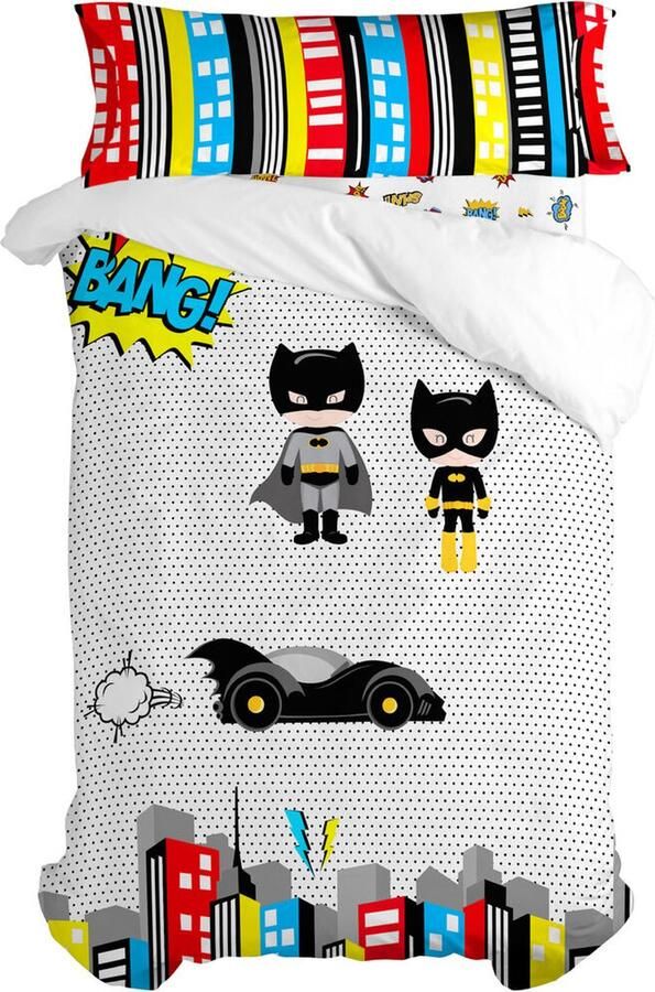 HappyFriday Dekbedovertrek set Mr Fox Bat Multicolour Bed van 80 90 2 Onderdelen