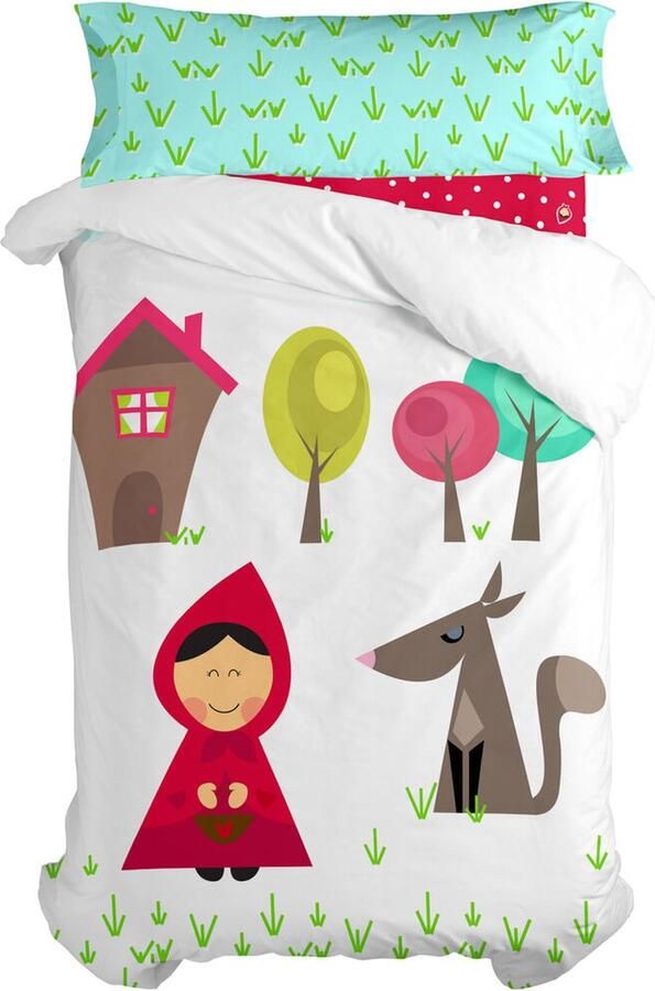 HappyFriday Dekbedovertrek set Mr Fox Grandma Multicolour Bed van 105 2 Onderdelen