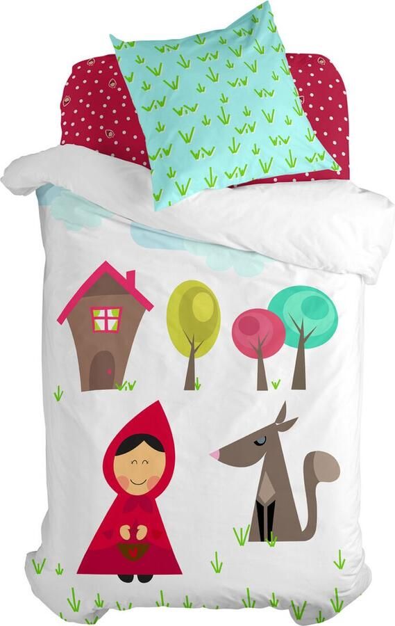 HappyFriday Dekbedovertrek set Mr Fox Grandma Multicolour Bed van 80 2 Onderdelen