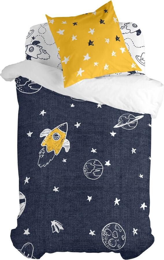 Happyfriday Starspace Dekbedovertrek 2-delig Mr Fox Veelkleurig 100% katoen de kwaliteit van 150 hilos