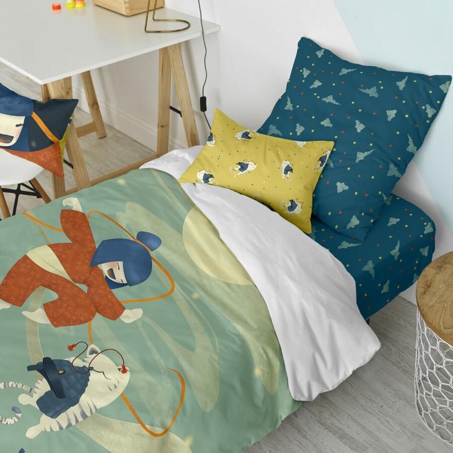HappyFriday Dekbedovertrek set Mr Fox The warrior Multicolour Bed van 80 2 Onderdelen