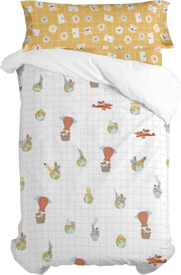 HappyFriday Dekbedovertrek set Mr Fox World trip Multicolour Bed van 80 90 2 Onderdelen