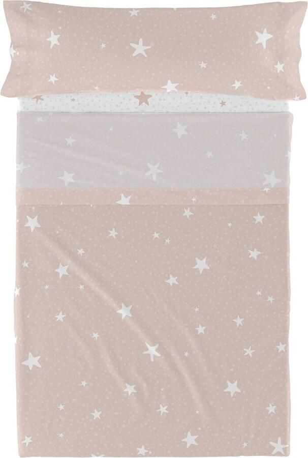 HappyFriday Set beddengoed Basic Kids Little star Roze Bed van 80 90 2 Onderdelen
