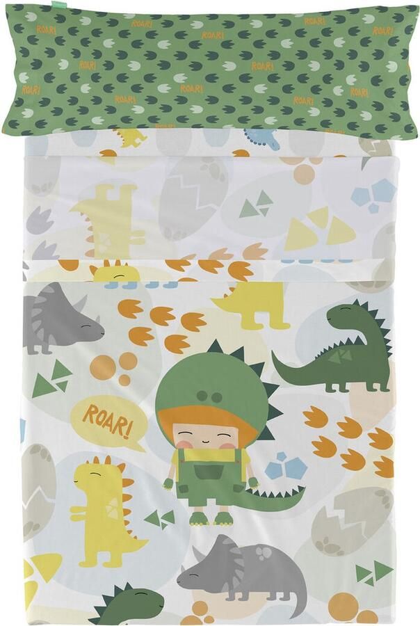 HappyFriday Set beddengoed Happynois Happydino Multicolour Bed van 105 2 Onderdelen