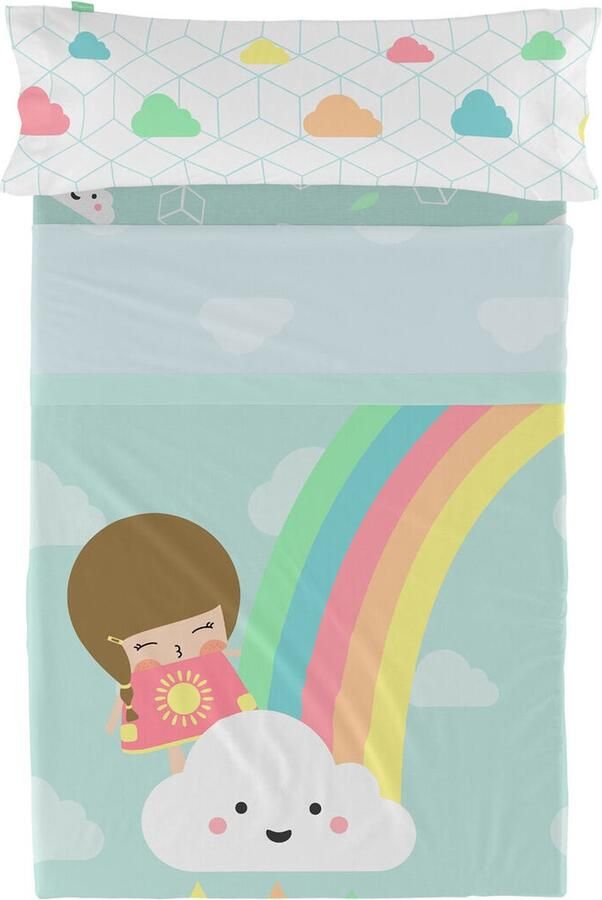 HappyFriday Set beddengoed Happynois Rainbow Multicolour Bed van 105 2 Onderdelen