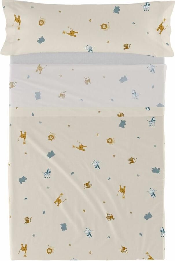 HappyFriday Set beddengoed HF Mini Animals Multicolour Bed van 80 90 2 Onderdelen