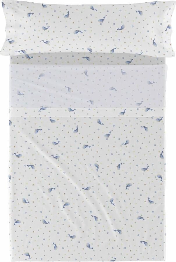 HappyFriday Set beddengoed HF Mini Baby Whale Multicolour Bed van 80 90 2 Onderdelen