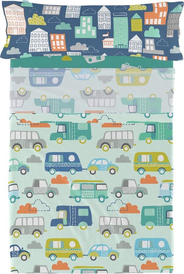 HappyFriday Set beddengoed Moshi Holidays Multicolour Bed van 80 90 2 Onderdelen