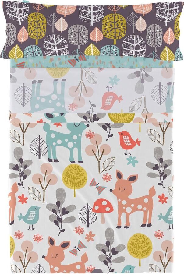 HappyFriday Set beddengoed Moshi Woodland Multicolour Bed van 105 2 Onderdelen