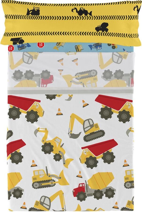 HappyFriday Set beddengoed Mr Fox Machinery Multicolour Bed van 80 90 2 Onderdelen