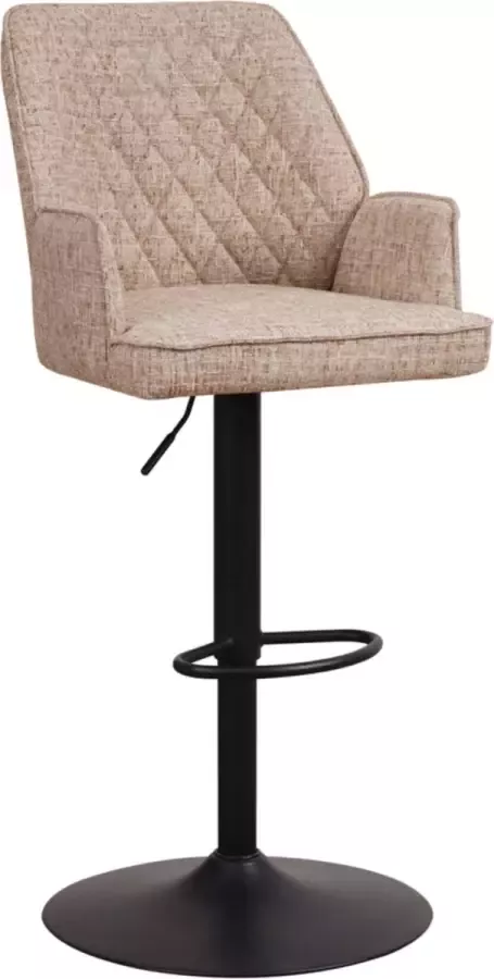 Happyment Barkruk deluxe met rugleuning en armleuning Wit Modern Design Voetsteun Voor Keuken en Bar Set van 1 Chenille