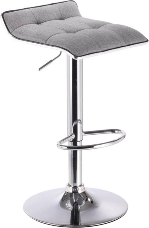 Happyment Barkruk Design Mini rugleuning Linnen Set van 1 Keuken & bar Barstoelen Barkrukken ergonomisch Lichtgrijs Verstelbaar in hoogte Zithoogte 62-84cm