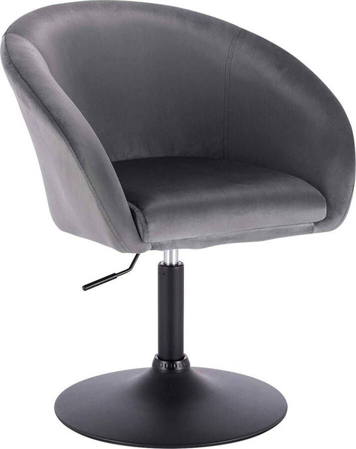 Happyment Barkruk Nero Deluxe Industrial Donkergrijs Barkrukken set van 1 Barstoel Kruk Barstoelen met rugleuning Keukenstoel In hoogte verstelbaar Velvet