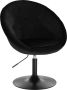 Happyment Barkruk Nero Deluxe Industrial Zwart Barkrukken set van 1 Barstoel Kruk Barstoelen met rugleuning Keukenstoel In hoogte verstelbaar Velvet - Thumbnail 2