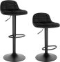 Happyment Barkruk Nero Deluxe Industrial Zwart Barkrukken set van 1 Barstoel Kruk Barstoelen met rugleuning Keukenstoel In hoogte verstelbaar Kunstleer - Thumbnail 2