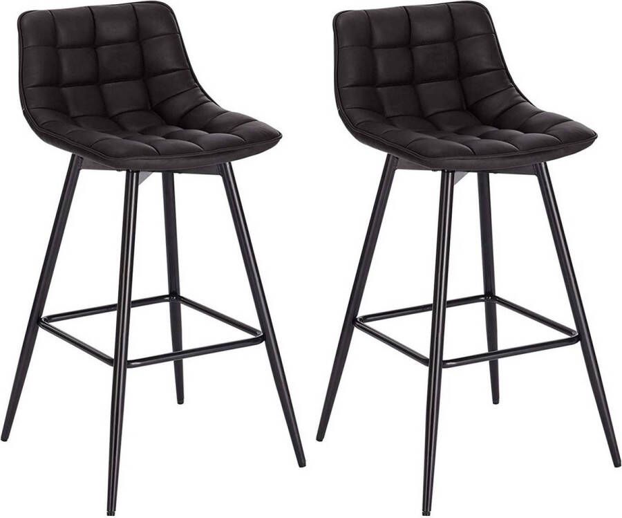 Rootz Living Rootz Barkruk Designer Barstoel Tegenkruk Kunstleer Metalen poten Comfortabel en duurzaam Veelzijdig ontwerp 43 cm x 35 5 cm x 87 5 cm (Zithoogte: 64 cm)