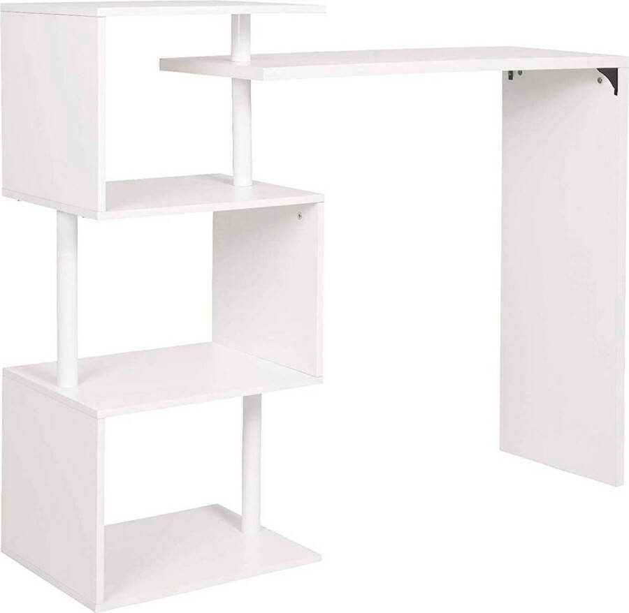 Happyment Bartafel Zita Voor binnen Rechthoekig Hout Zwart 98x38x100cm - Foto 1