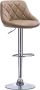 Happyment Designer Barkruk Erlo Met rugleuning Stevig Ergonomische barstoel Zithoogte 60 82cm Beige Set van 1 Keuken en bar In hoogte verstelbaar - Thumbnail 2