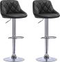 Happyment Designer Barkruk Gita Met rugleuning Stevig Ergonomische barstoel Zithoogte 60 82cm Zwart Set van 1 Keuken en bar In hoogte verstelbaar - Thumbnail 1