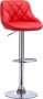 Happyment Designer Barkruk Lerino Met rugleuning Stevig Ergonomische barstoel Zithoogte 60 82cm Rood Set van 1 Keuken en bar In hoogte verstelbaar - Thumbnail 2