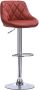 Happyment Designer Barkruk Serino Met rugleuning Stevig Ergonomische barstoel Zithoogte 60 82cm Donker rood Set van 1 Keuken en bar In hoogte verstelbaar - Thumbnail 2