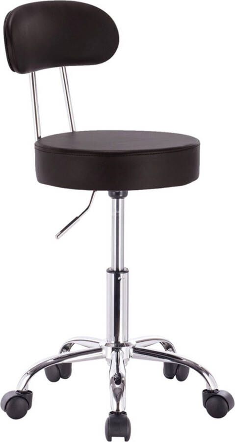 Happyment Ergonomische kruk met rugleuning Hoogte Verstelbaar Op wielen Zadelkruk Bureaustoel Werkkruk Black friday Creme