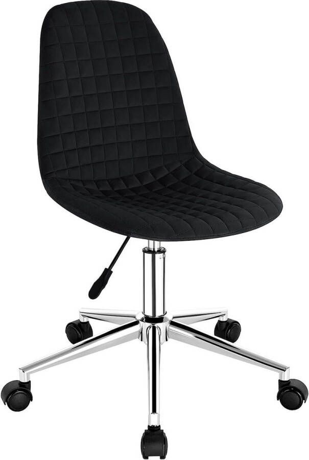 Happyment Ergonomische Werkkruk Servio Zwart Voor volwassenen Op wieltjes Velvet Bureaustoel In hoogte verstelbaar