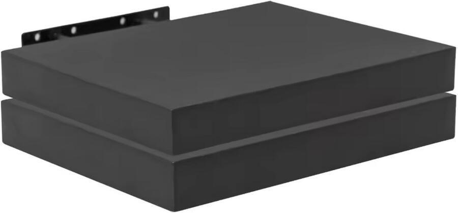 Happyment Zwarte Wandplank 40cm Zwevende wandplanken tegen muur Wandrek Fotoplank kinderkamer Boekenplank Hout MDF Set van 2