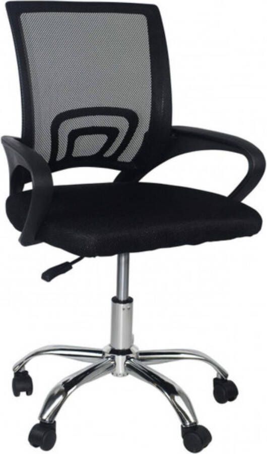 Happyment Luxe Ergonomische Bureaustoel Op wielen Ademend Voor volwassenen Zwart In hoogte verstelbaar