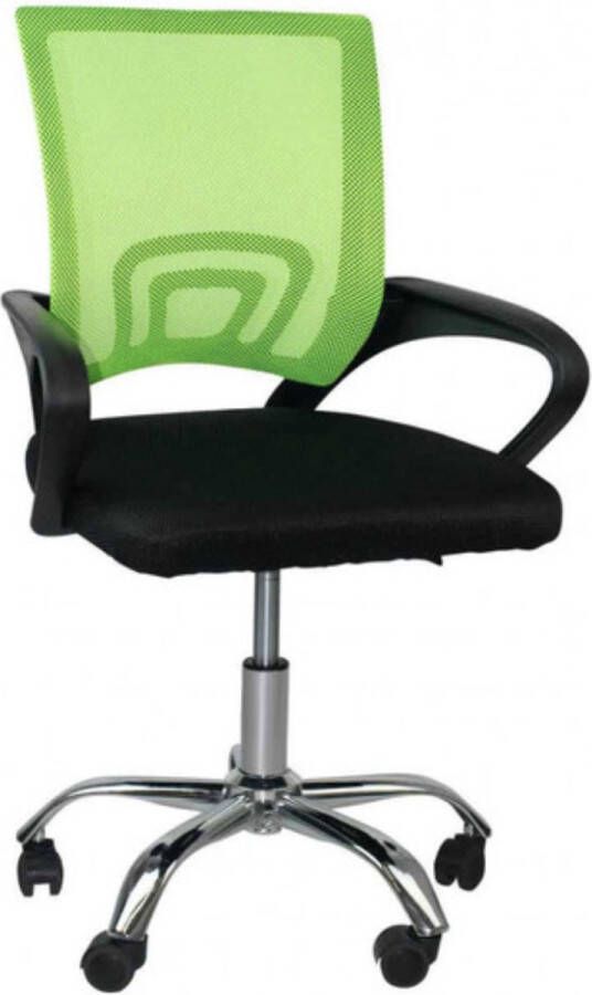 Happyment Luxe Ergonomische Bureaustoel Op wielen Linnen Voor volwassenen Zwart groen In hoogte verstelbaar