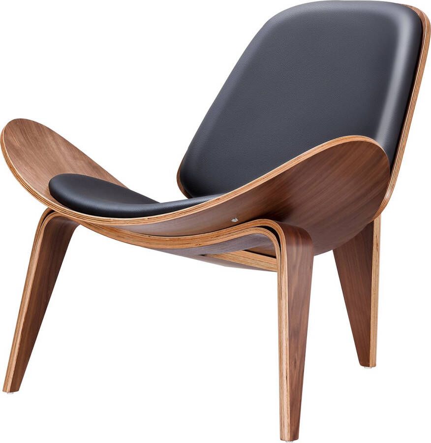 Happyment Moderne Stoel Walnoothout Fauteuil Eyecatcher In De Kamer