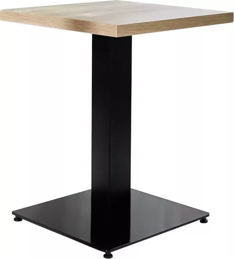 Happyment Statafel Liva Modern Vierkant Bartafel voor Binnen Metaal Hout Partytafel Bruin 80x80x74cm