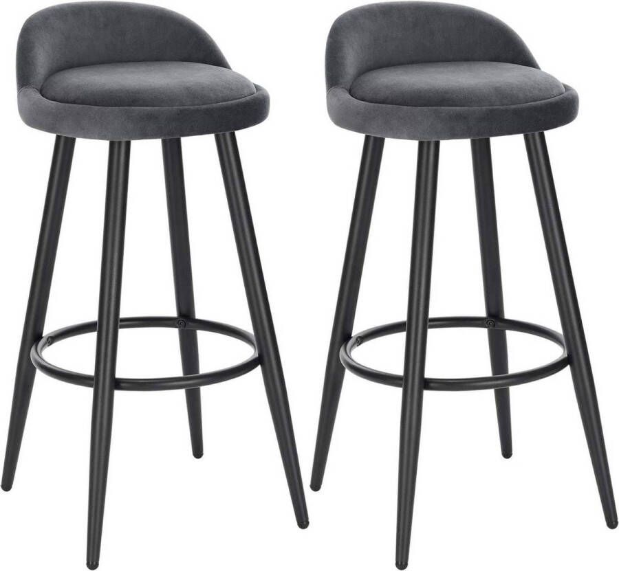 Rootz Living Rootz Velvet Barkruk Tegenkruk Verstelbare barstoel Stabiel en duurzaam Vloerveilig ontwerp Optimaal comfort 37 5 cm x 34 cm x 78 5 cm