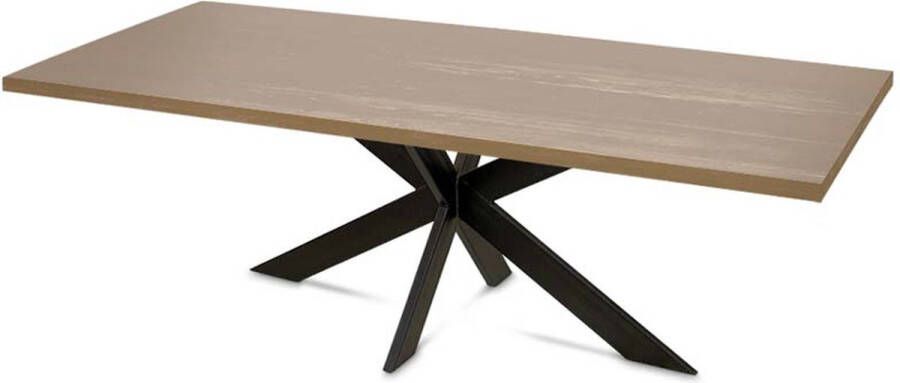 Haris Marseille Eettafel – Tafel Rechthoek 160x90 cm – Metalen Matrix poot 10x5 cm Brons