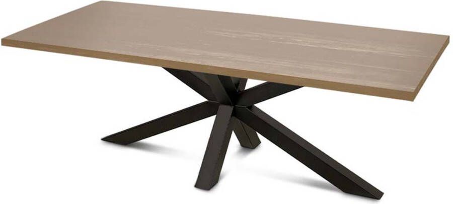 Haris Marseille Eettafel – Tafel Rechthoek 160x90 cm – Metalen Matrix poot 8x8 cm Brons