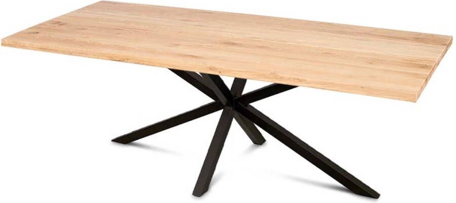 Haris Marseille Eettafel – Tafel Rechthoek 200x100 cm – Metalen Matrix poot 5x5 cm Naturel