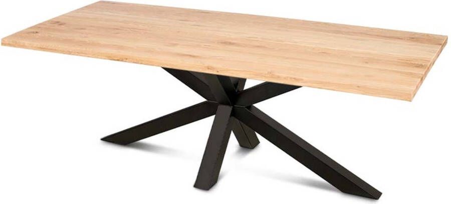 Haris Marseille Eettafel – Tafel Rechthoek 200x100 cm – Metalen Matrix poot 8x8 cm Naturel