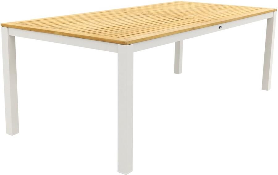 Hartman Sonata tuintafel 220x100 cm. Teak Wit (OP=OP)
