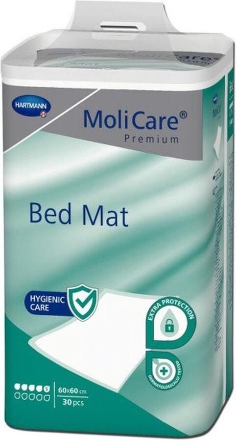 Hartmann Molicare Premium Bed Mat 5 druppels 60 x 60 cm 4 pakken van 30 stuks
