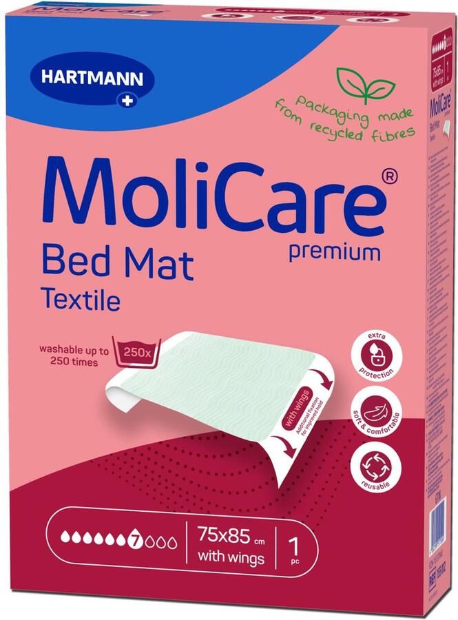 Hartmann Molicare Premium Bed Mat Wasbare bed onderleggers 75 x 85 cm (met instopstroken) 1 stuk