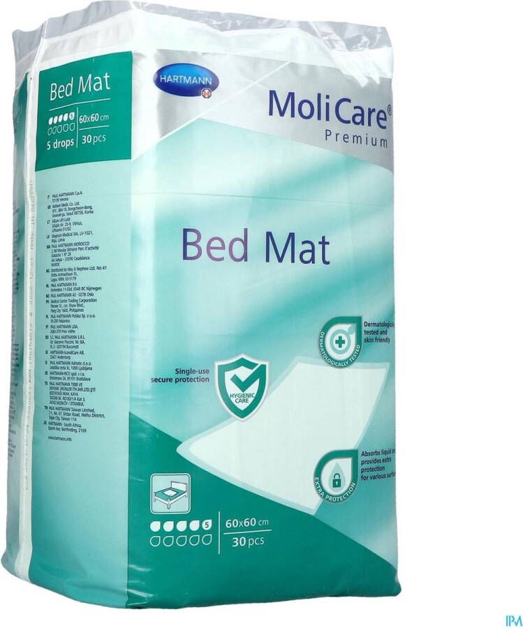 Hartmann Molicare Premium Bed Mat 5 gouttes 60 x 60 cm 1 paquet de 30 protections - Foto 3