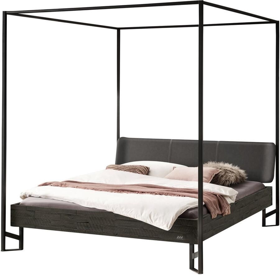 Hasena Bovena hemelbed acacia vintage metaal antraciet