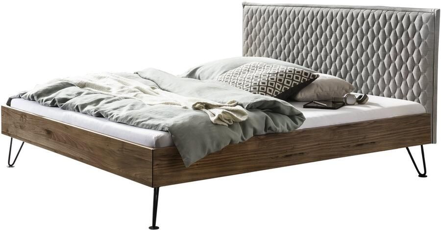 Hasena Pronto Dreamline Sara massief houten bedframe gestoffeerd hoofdbord