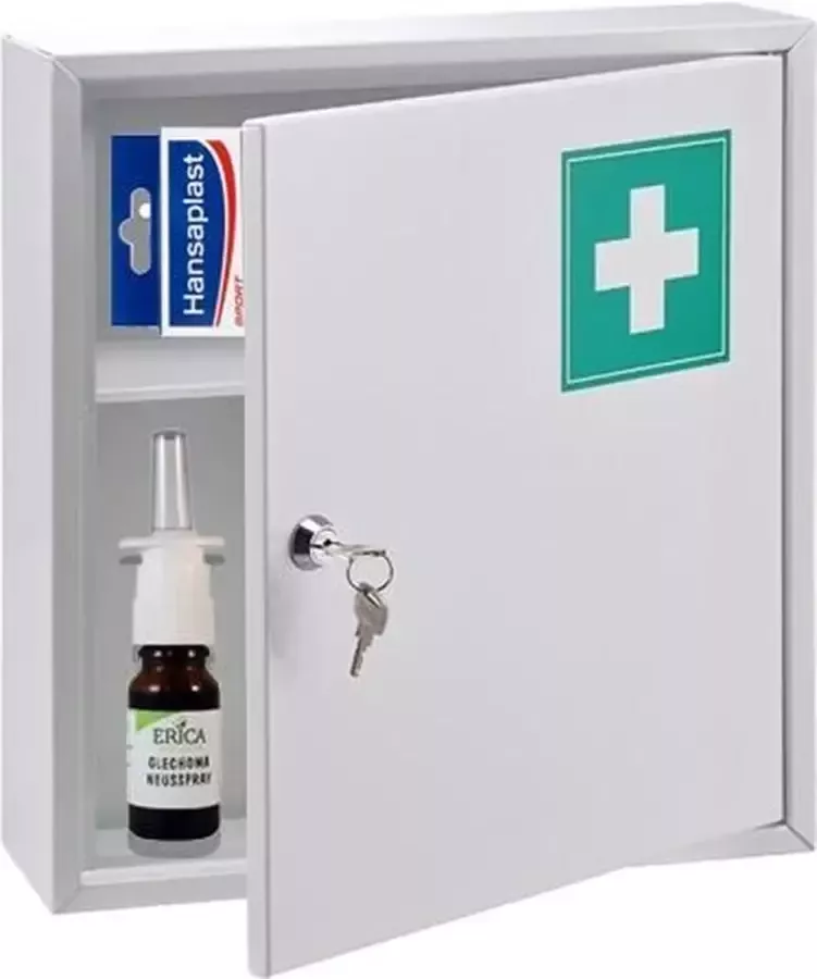 Haushalt International Haushalt Medicijnkastje Inclusief 2 sleutels 31 5 x 10 x 36 cm Staal