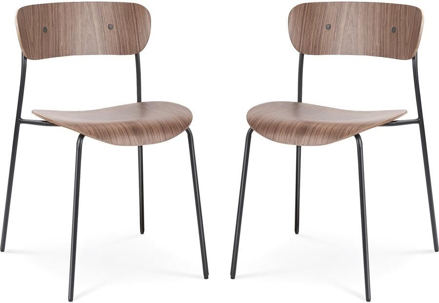 Hawthyhome Eetkamerstoelen keukenstoelen set van 2 metalen frame voor eetkamer woonkamer keuken