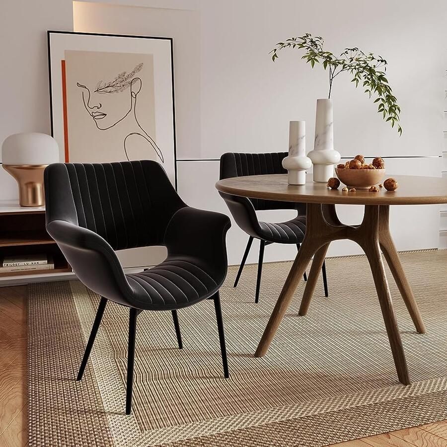 Hawthyhome Eetkamerstoelen (set van 2) roze zwart turkoois groen