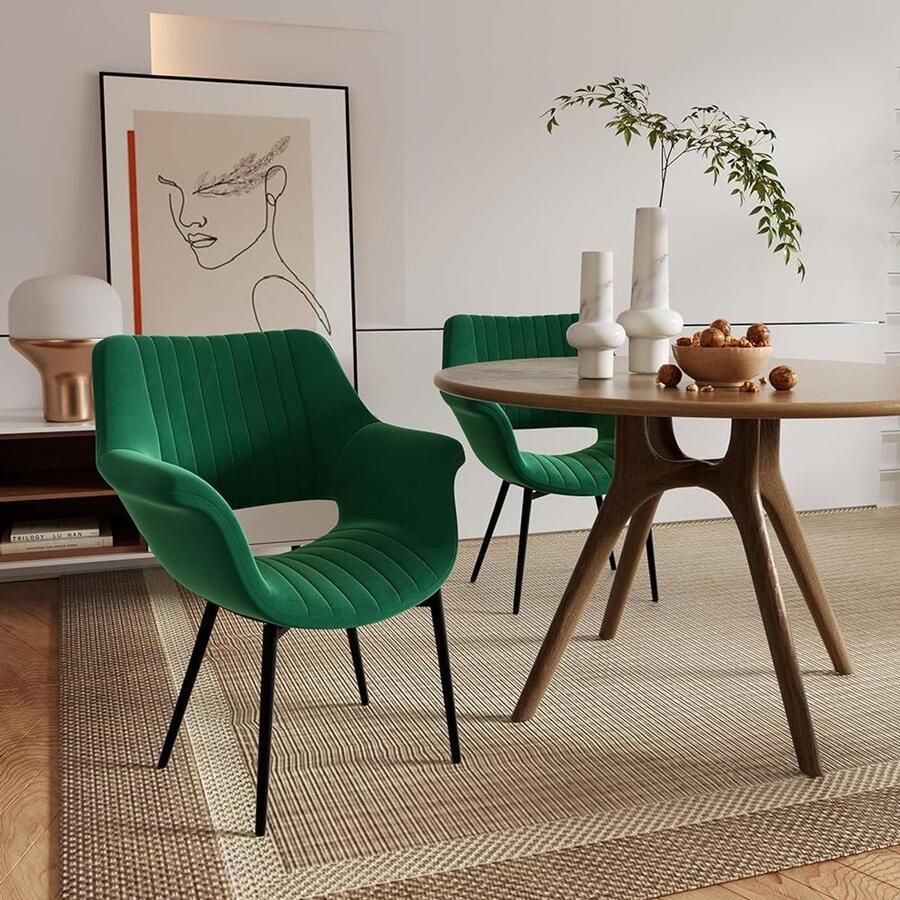 Hawthyhome Eetkamerstoelen (set van 2) roze zwart turkoois groen