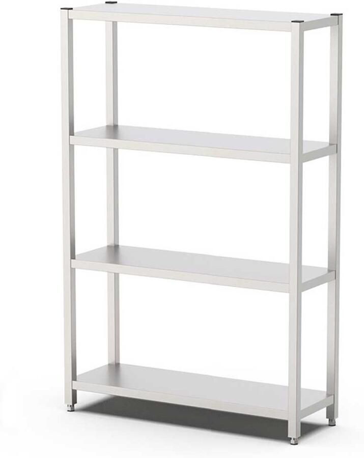 HCB Opbergrek metaal stellingkast 120 x 40 x 180 cm RVS INOX keuken stelling Metalen wandrek 40x100x180 cm (DxBxH) 50 kg 7785 - Foto 2